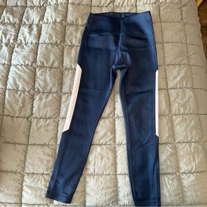 Navy Blue Leggings with White Accents